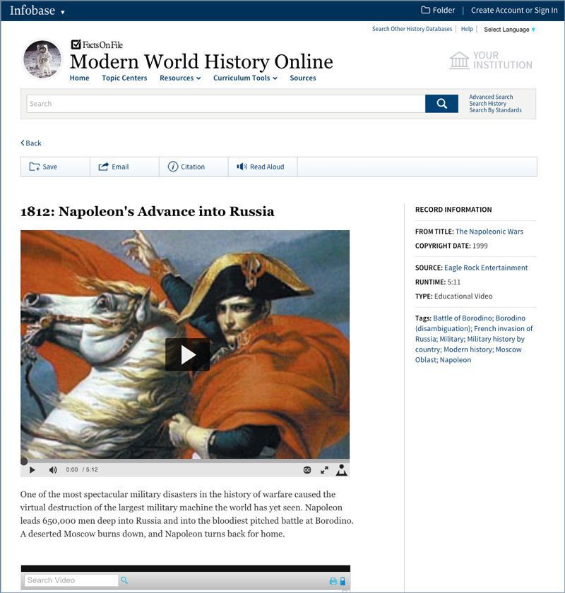 Modern World History Infobase