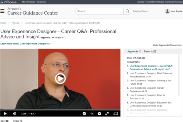 Explore Professions with Ferguson Career Guidance Center’s Career Videos