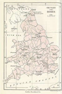 map of England during the War of the Roses