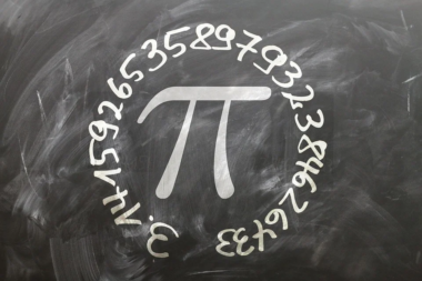 Pi on a chalkboard