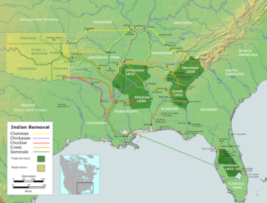 Map of Indian Removal Act