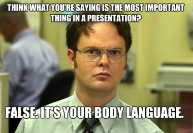 Dwight Schrute meme on body language