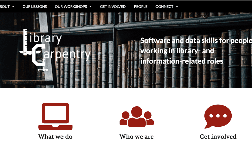 Library Carpentry's website offers workshops for librarians covering software and data skills.