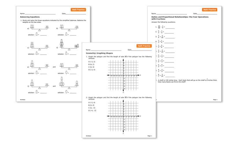 Math worksheets from The World Almanac® for Kids