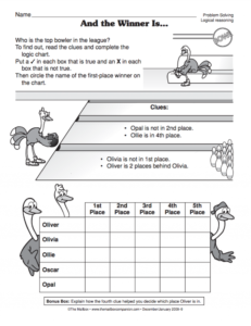 "And the Winner Is..." Mailbox® activity sheet