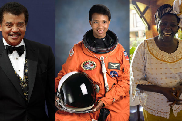 Neil deGrasse Tyson, Mae Carol Jemison, and Wangari Maathai, three scientists featured in Science Online's Multicultural Scientists section
