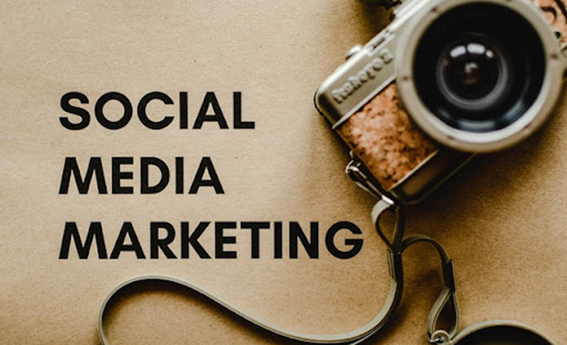 "Social Media Marketing" text with camera