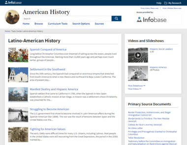 Latino-American History Topic Center in American History