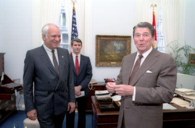 Ronald Reagan and Oliver North