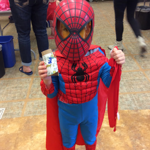 little boy dressed as Spiderman