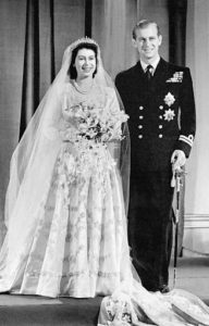 Princess Elizabeth and Phillip Mountbatten at wedding