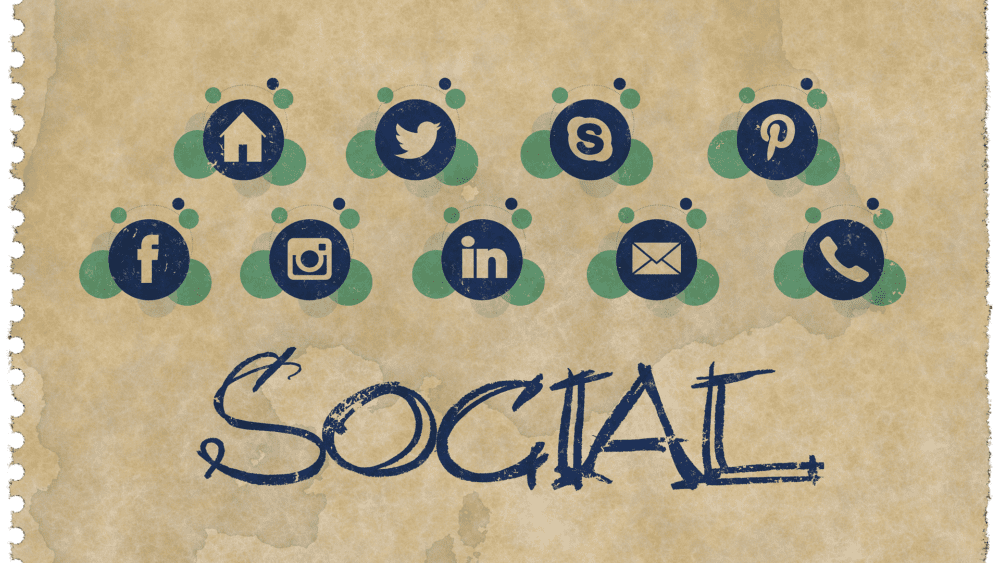 "SOCIAL" with social media logos above it