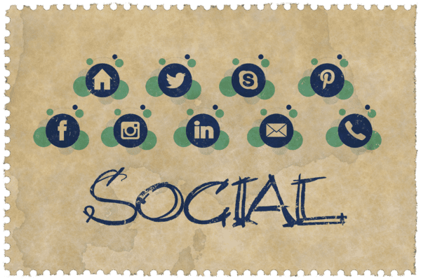 "SOCIAL" with social media logos above it